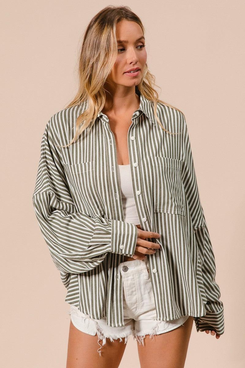 Loose Fit Stripes Shirt Product Image