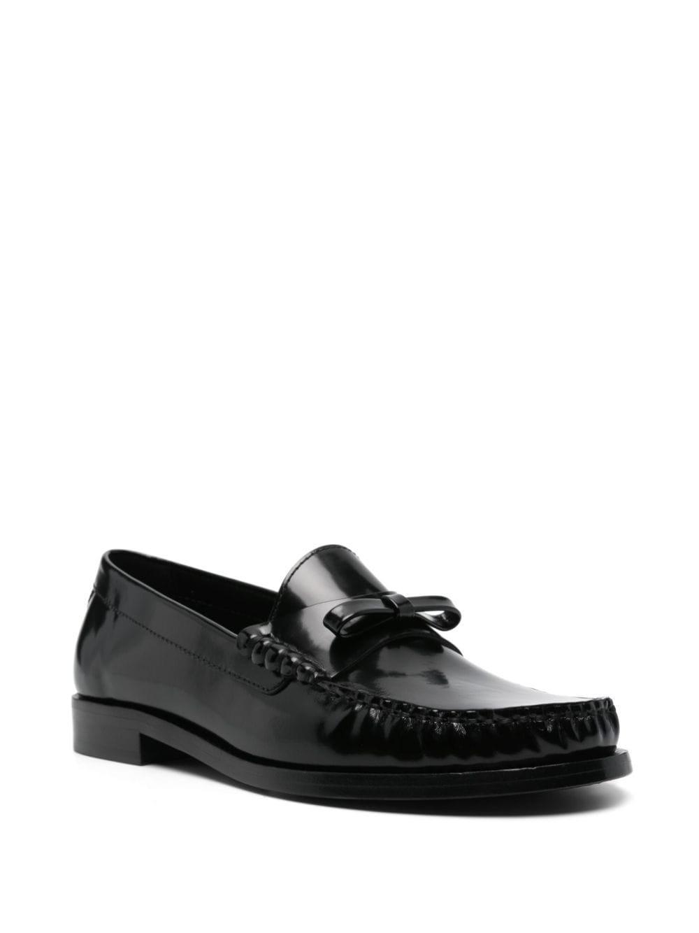 Lottie Bow Loafers In Black Product Image