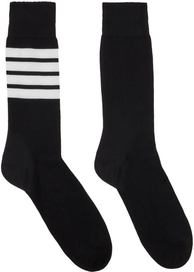 Black Tricolor Socks In 001 Black Product Image