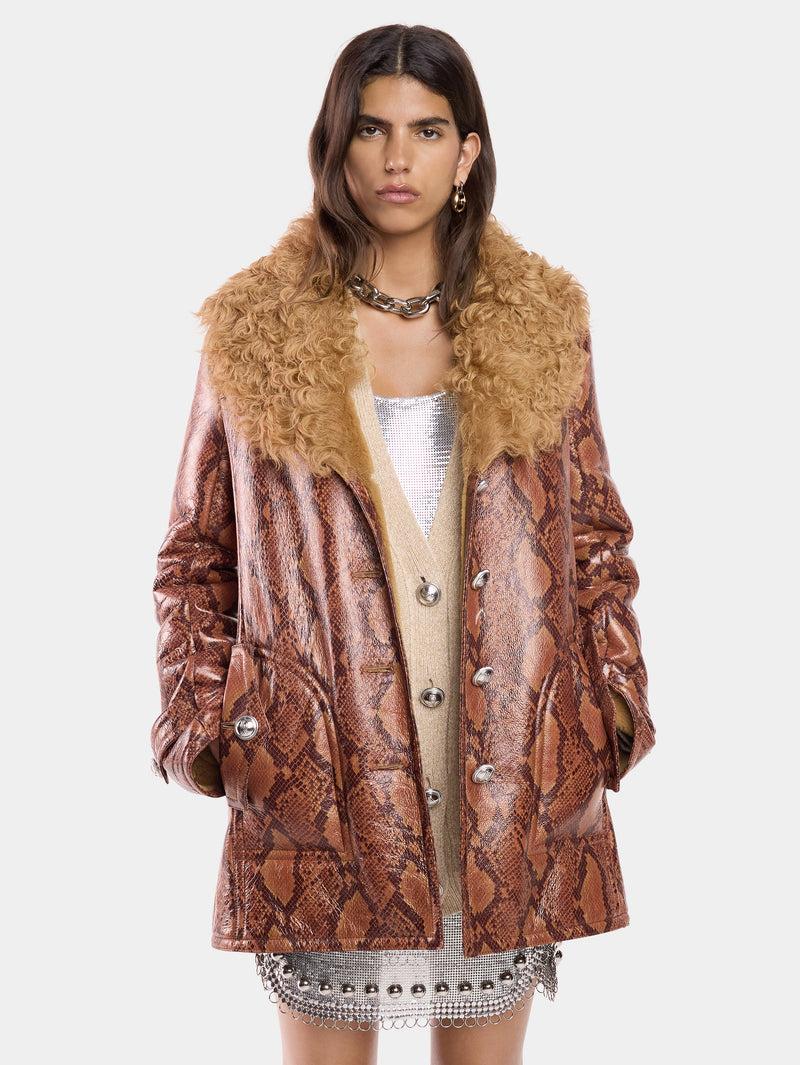 COAT IN PYTHON-FINISH SHEARLING Product Image