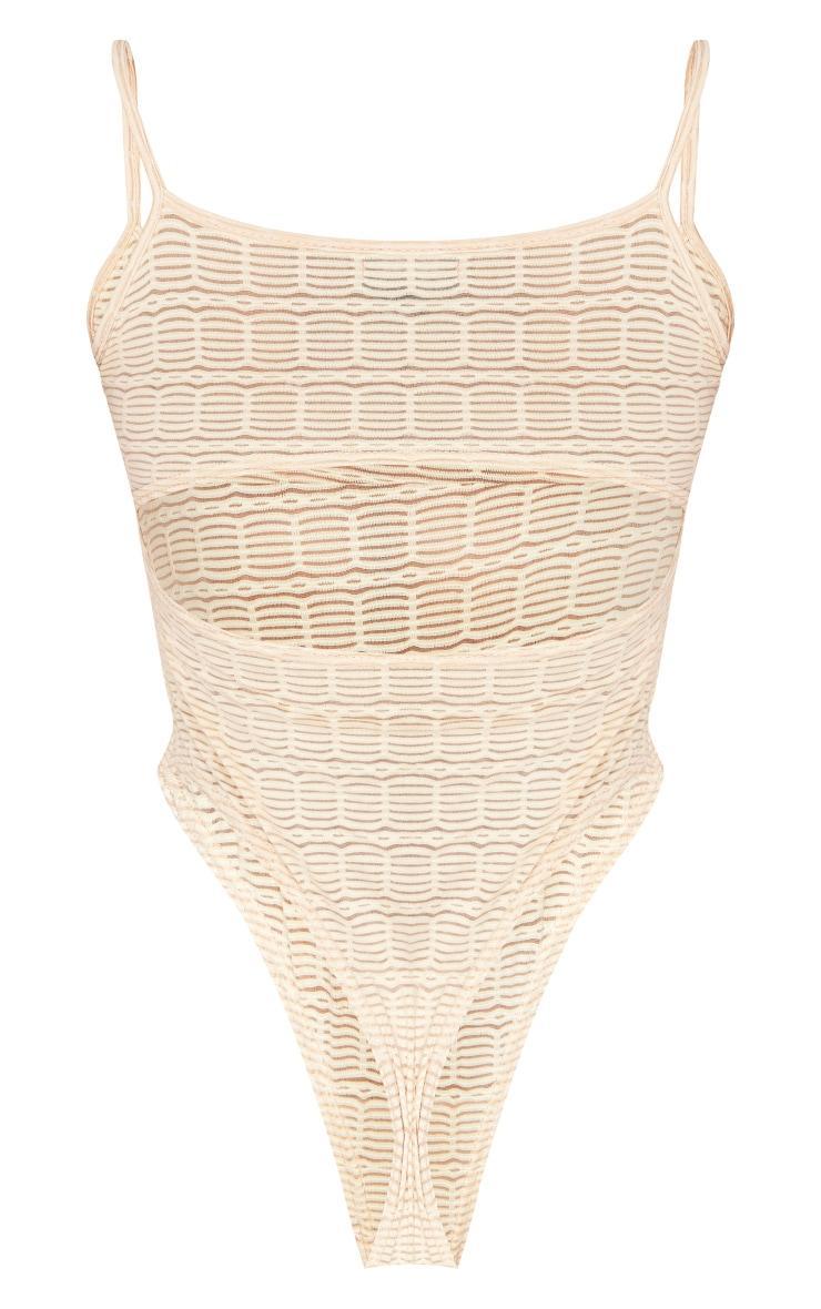 Stone Textured Strappy Open Back Bodysuit Product Image