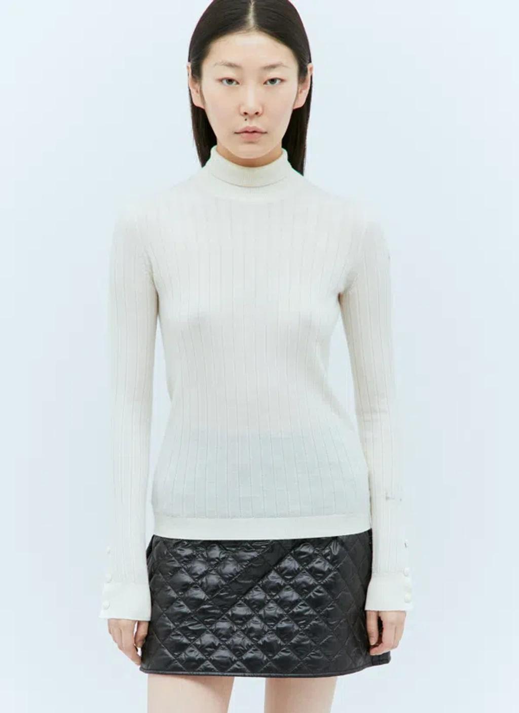 MONCLER Wool And Cashmere Sweater In White Product Image