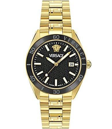 Versace Mens Swiss Gold Ion Plated Stainless Steel Bracelet Watch 42mm Product Image