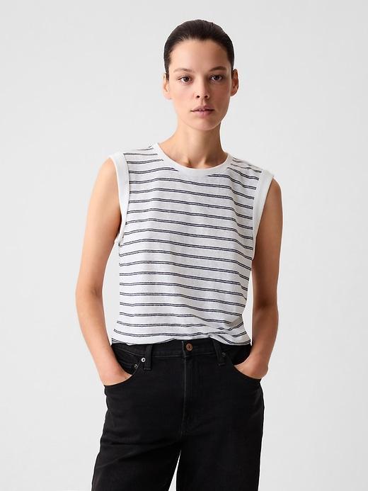 Linen-Blend Tank Top Product Image