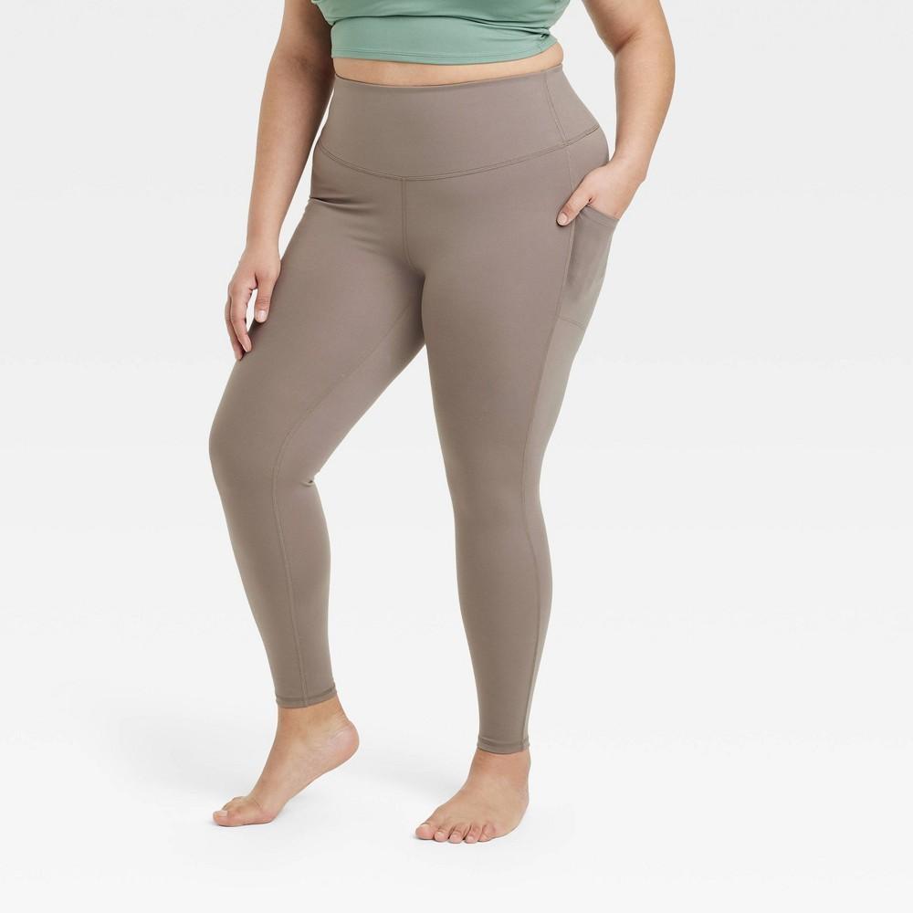 Womens Brushed Sculpt High-Rise Pocketed Leggings - All In Motion Taupe 4X Product Image