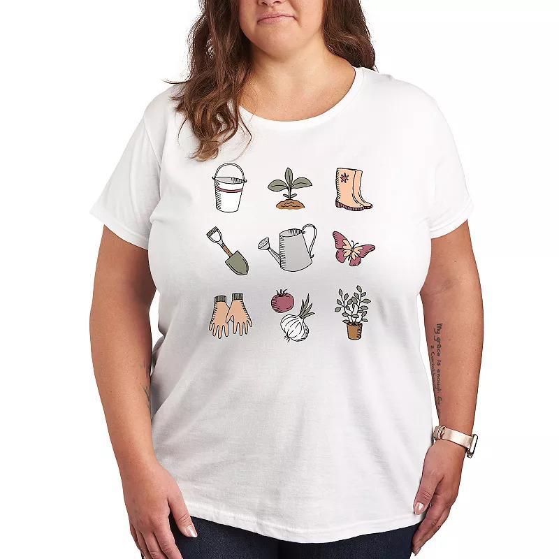 Plus Gardening Grid Graphic Tee, Womens Product Image