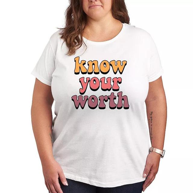 Instant Message Womens Womens Tee Shirts WHITE - White Know Your Worth Graphic Tee - Women & Plus Product Image