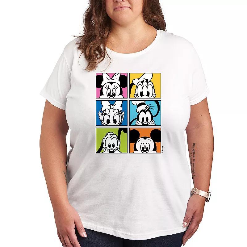 Disneys Mickey Mouse & Friends Plus Grid Graphic Tee, Womens Product Image