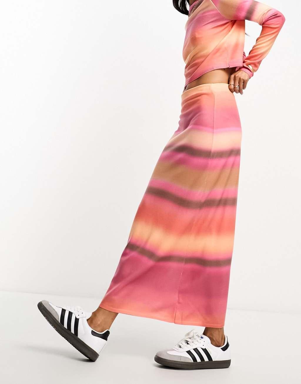 Mango tonal midi skirt in pink - part of a set Product Image