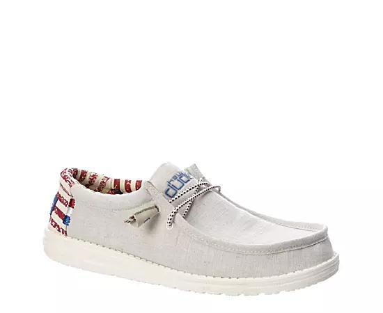 HEYDUDE Mens HEYDUDE Wally - Mens Shoes Red/White/Blue Product Image