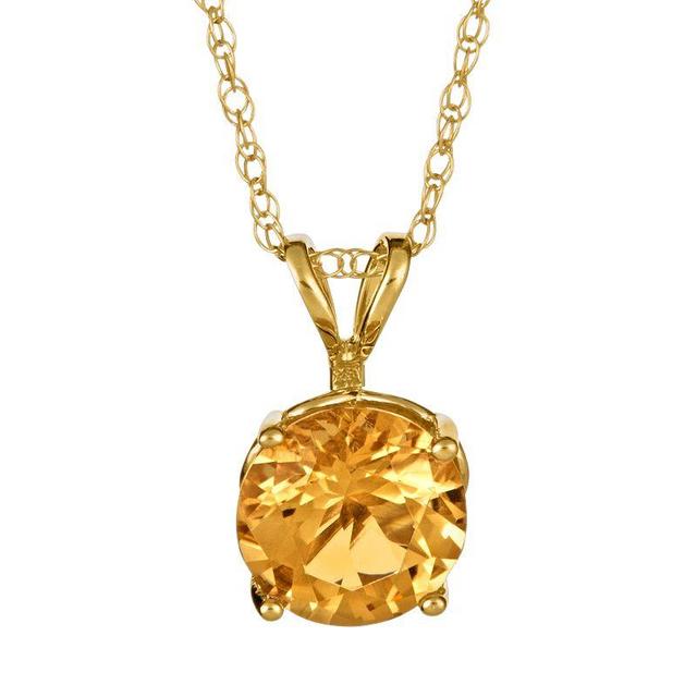 Peridot (1-3/8 ct. t.w.) Pendant Necklace in 14K Yellow Gold. (Also Available Citrine, Blue Topaz, White Topaz and Amethyst) - Garnet Product Image