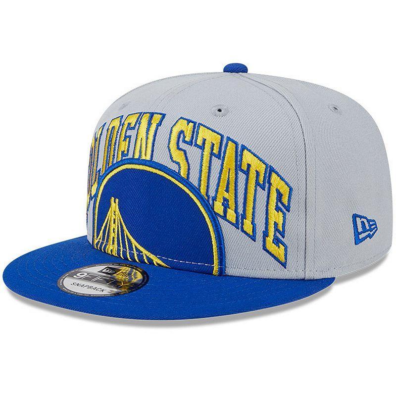 Mens New Era Gray/Royal Golden State Warriors Tip-Off Two-Tone 9FIFTY Snapback Hat, Grey Product Image