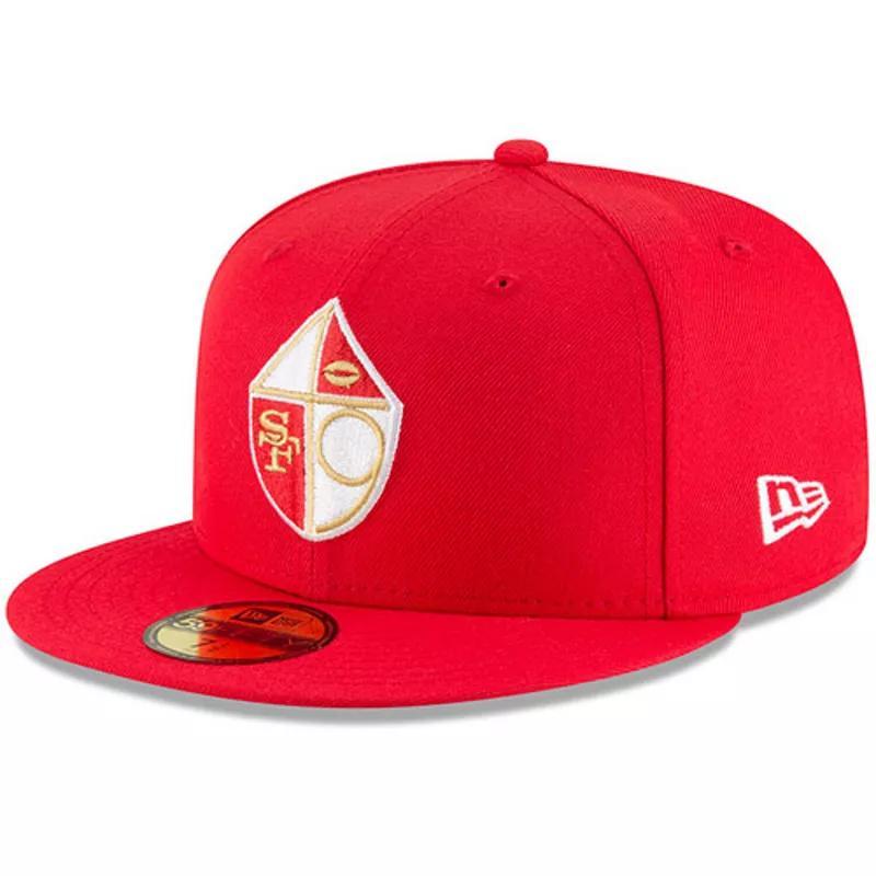 Mens New Era Scarlet San Francisco 49ers Omaha Throwback 59FIFTY Fitted Hat Product Image