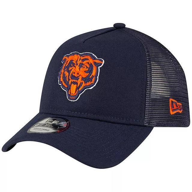 Mens New Era Chicago Bears A-Frame Trucker 9FORTY Adjustable Hat, Blue Product Image