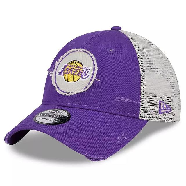 Mens New Era Los Angeles Lakers 2024 NBA All-Star Game Rally Drive Distressed Patch 9TWENTY Trucker Adjustable Hat Product Image