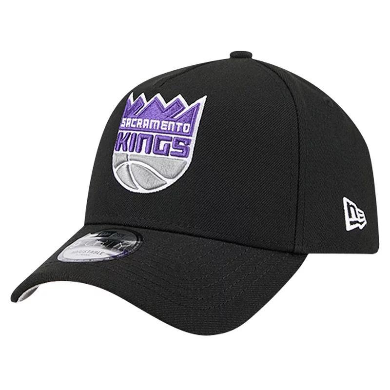 Mens New Era Black Sacramento Kings A-Frame 9FORTY Adjustable Hat Product Image