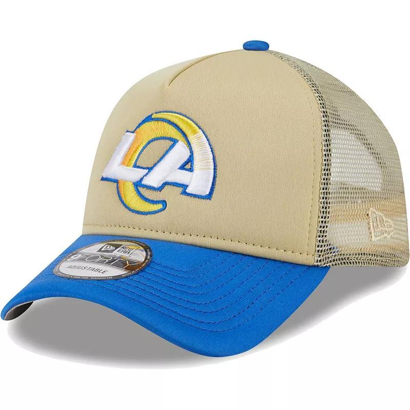 Mens New Era Tan Los Angeles Rams All Day A-Frame Trucker 9FORTY Adjustable Hat - Tan Product Image