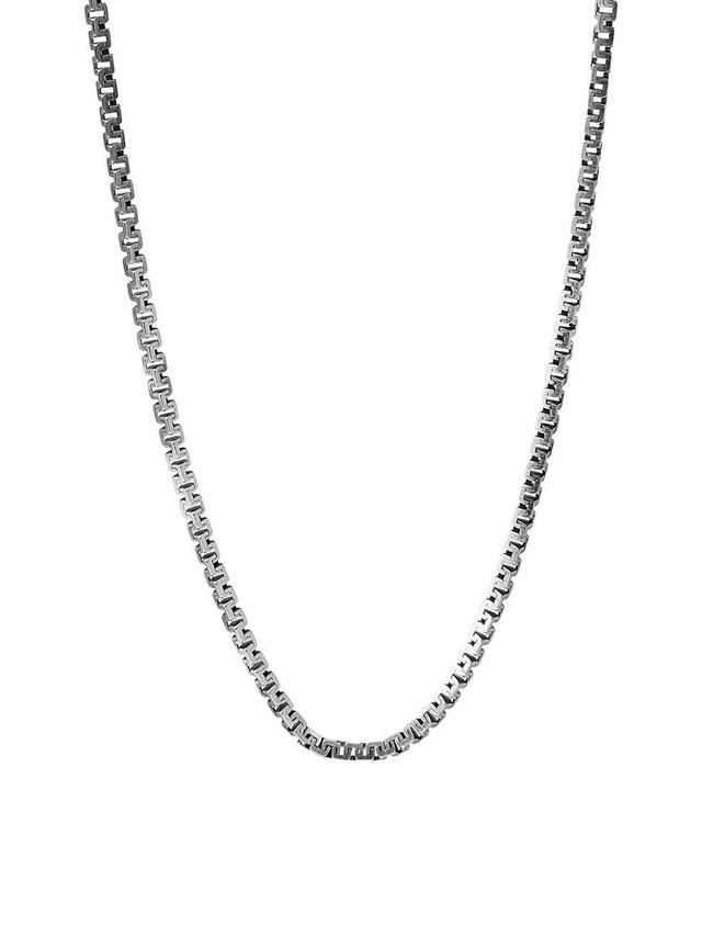 Mens Hellenica Rhodium-Plated Sterling Silver Chain Necklace Product Image