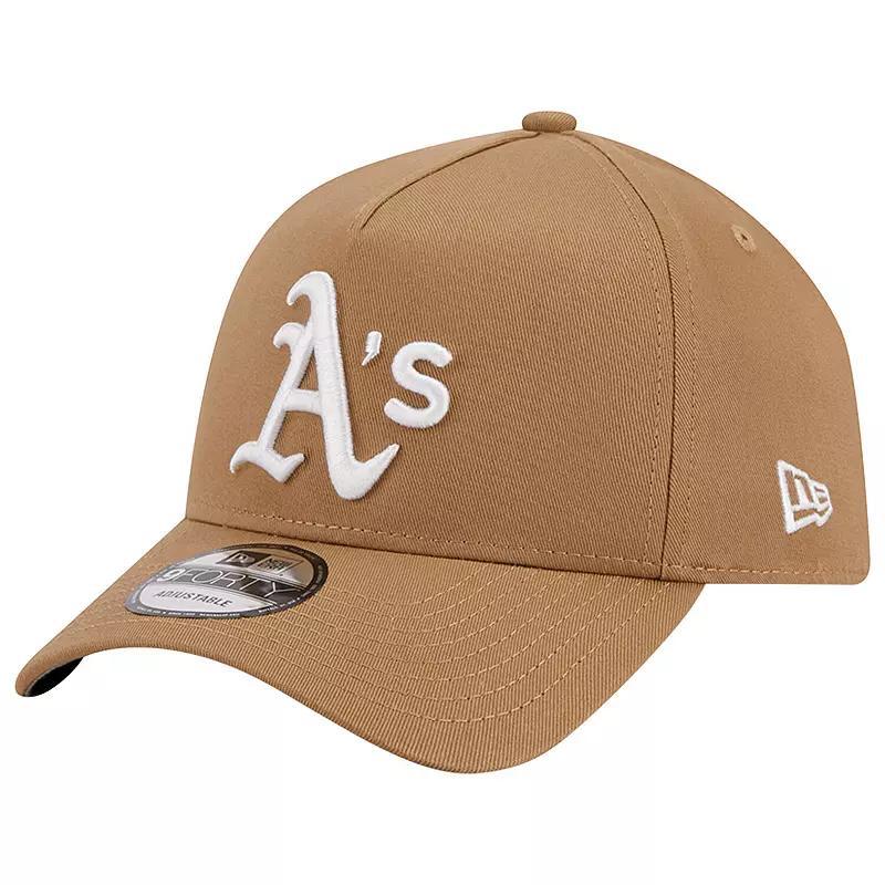 Mens New Era Khaki Oakland Athletics A-Frame 9FORTY Adjustable Hat Product Image