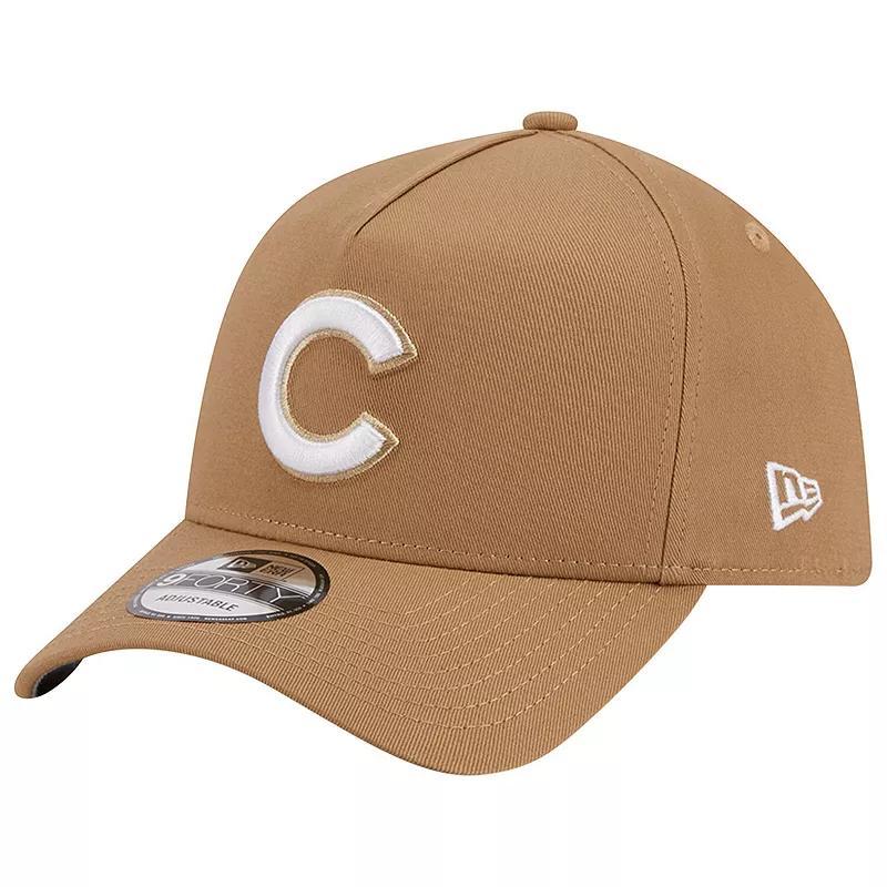 Mens New Era Khaki Chicago Cubs A-Frame 9FORTY Adjustable Hat Product Image