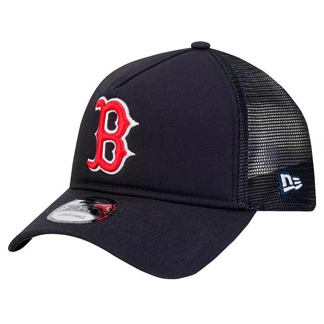 Mens New Era Boston Red Sox 9FORTY A-Frame Trucker Adjustable Hat, Blue Product Image