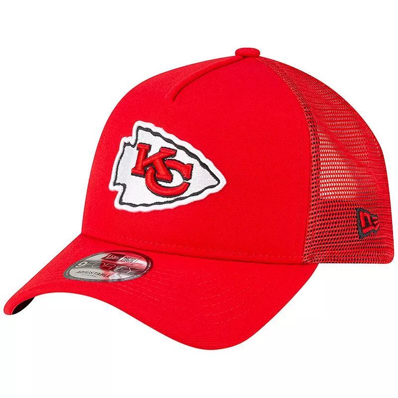 Mens New Era Kansas City Chiefs A-Frame Trucker 9FORTY Adjustable Hat Product Image