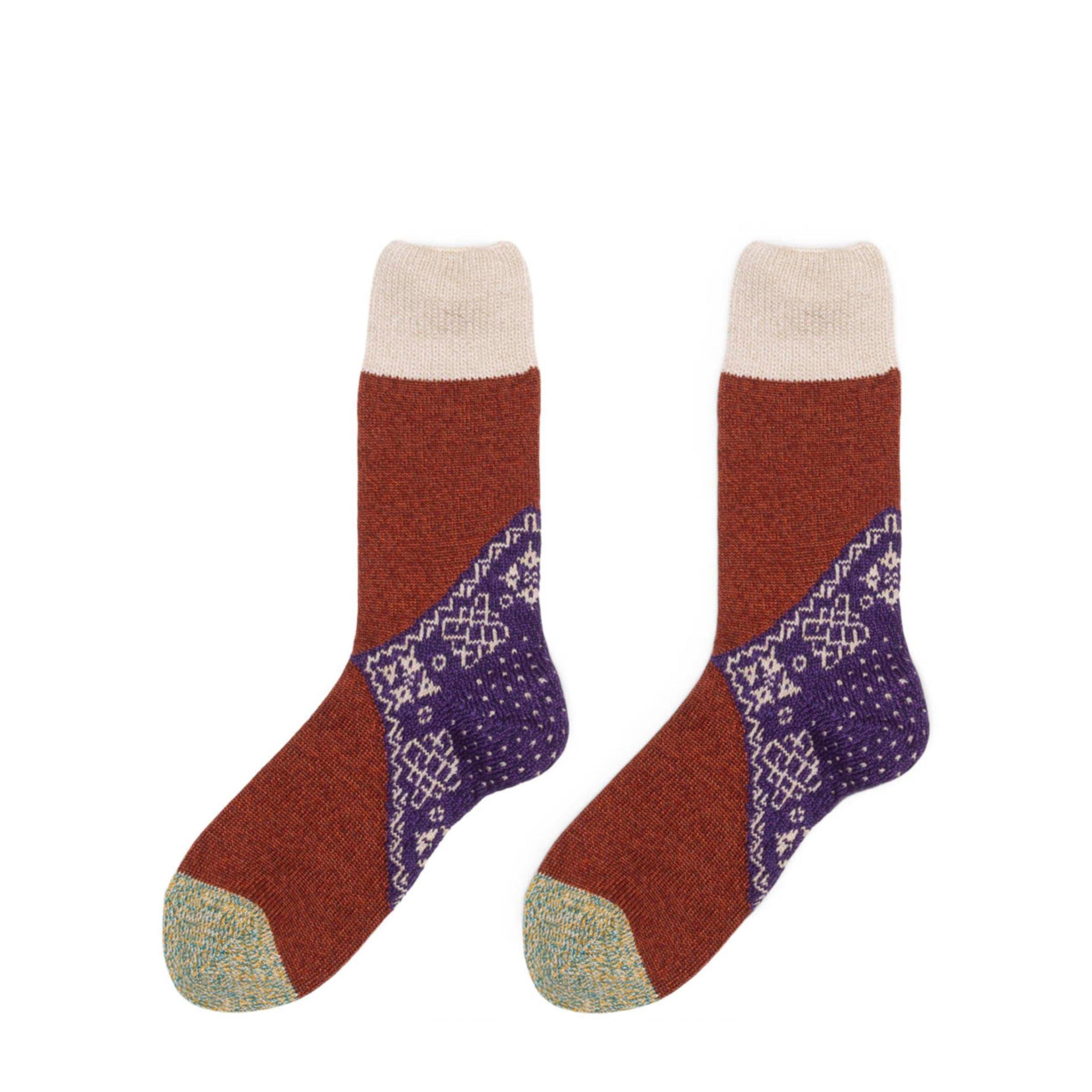 96 YARNS WOOL HEEL BANDANA SOCKS Male Product Image