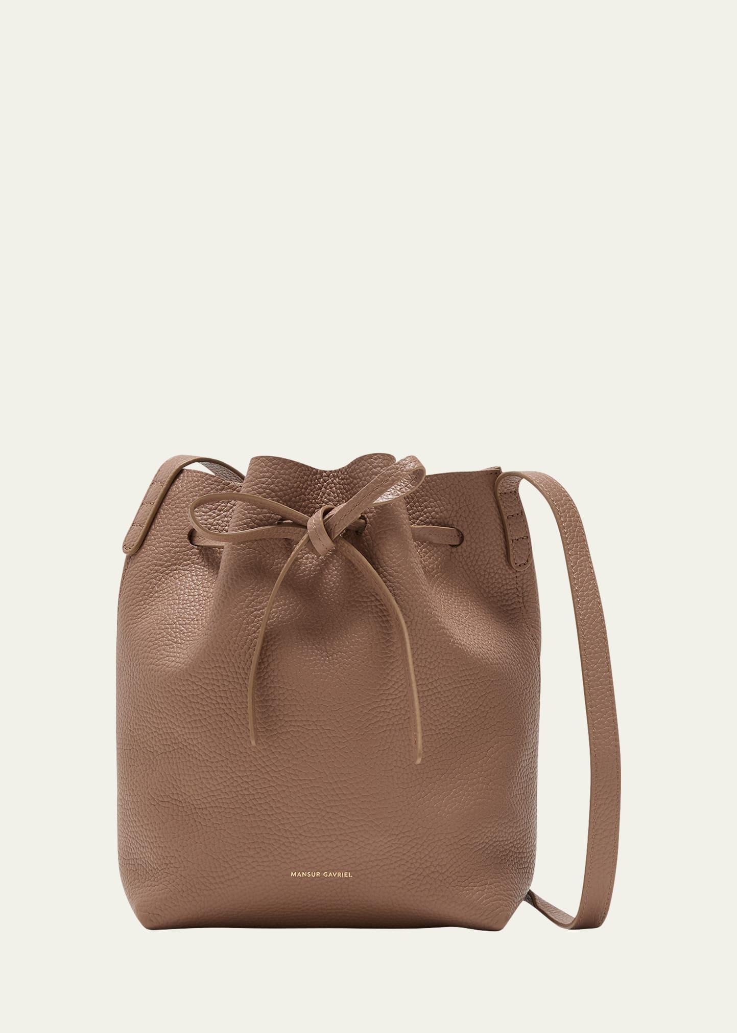 Mini Drawstring Leather Bucket Bag Product Image