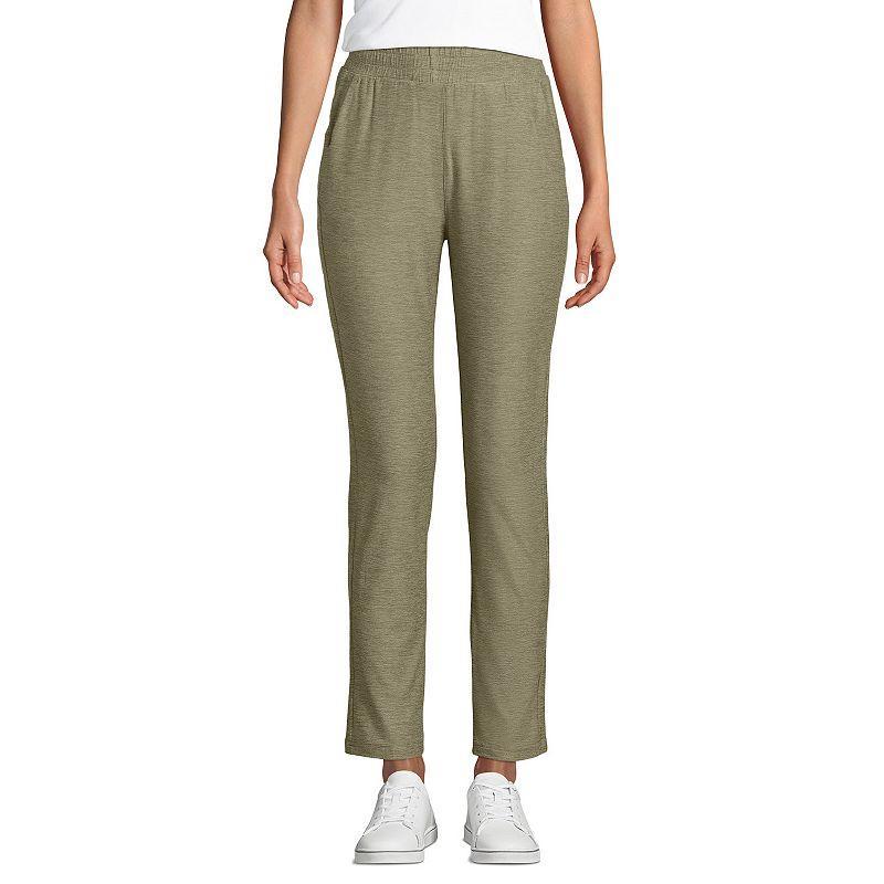 Petite Lands End Active Soft Tapered Performance Ankle Pants, Womens Green Product Image