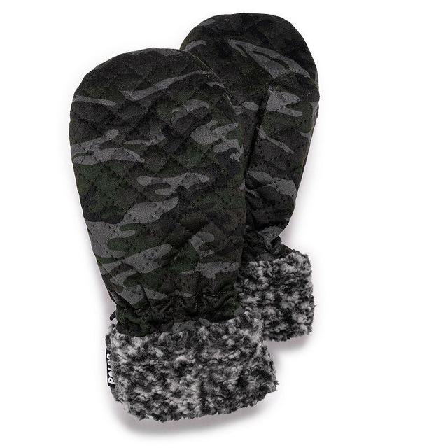 Womens MUK LUKS Quilted Frosted High Pile Fleece Mittens, Green Product Image