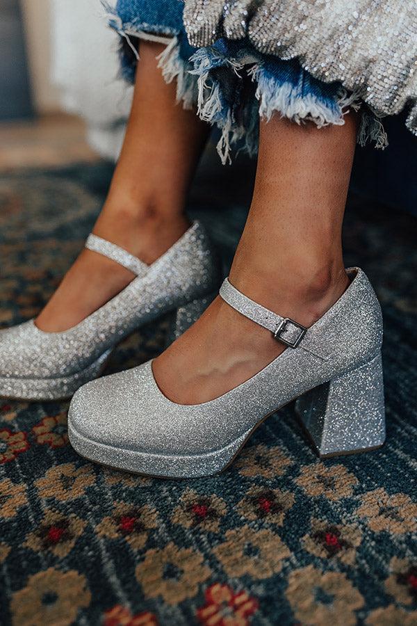 The Alaia Glitter Heel In Silver Product Image