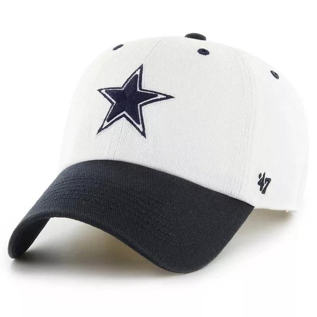 47 Brand Mens White Dallas Cowboys Double Header Clean Up Adjustable Hat - White Product Image