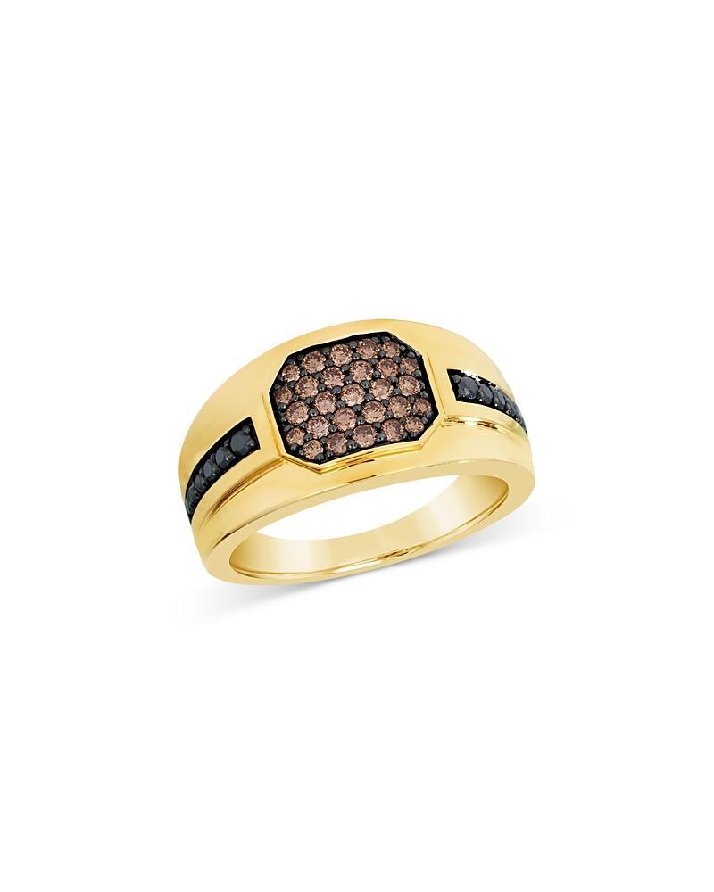 Bloomingdales Mens Brown & Black Diamond Ring in 14K Yellow Gold, 0.75 ct. t.w. Product Image