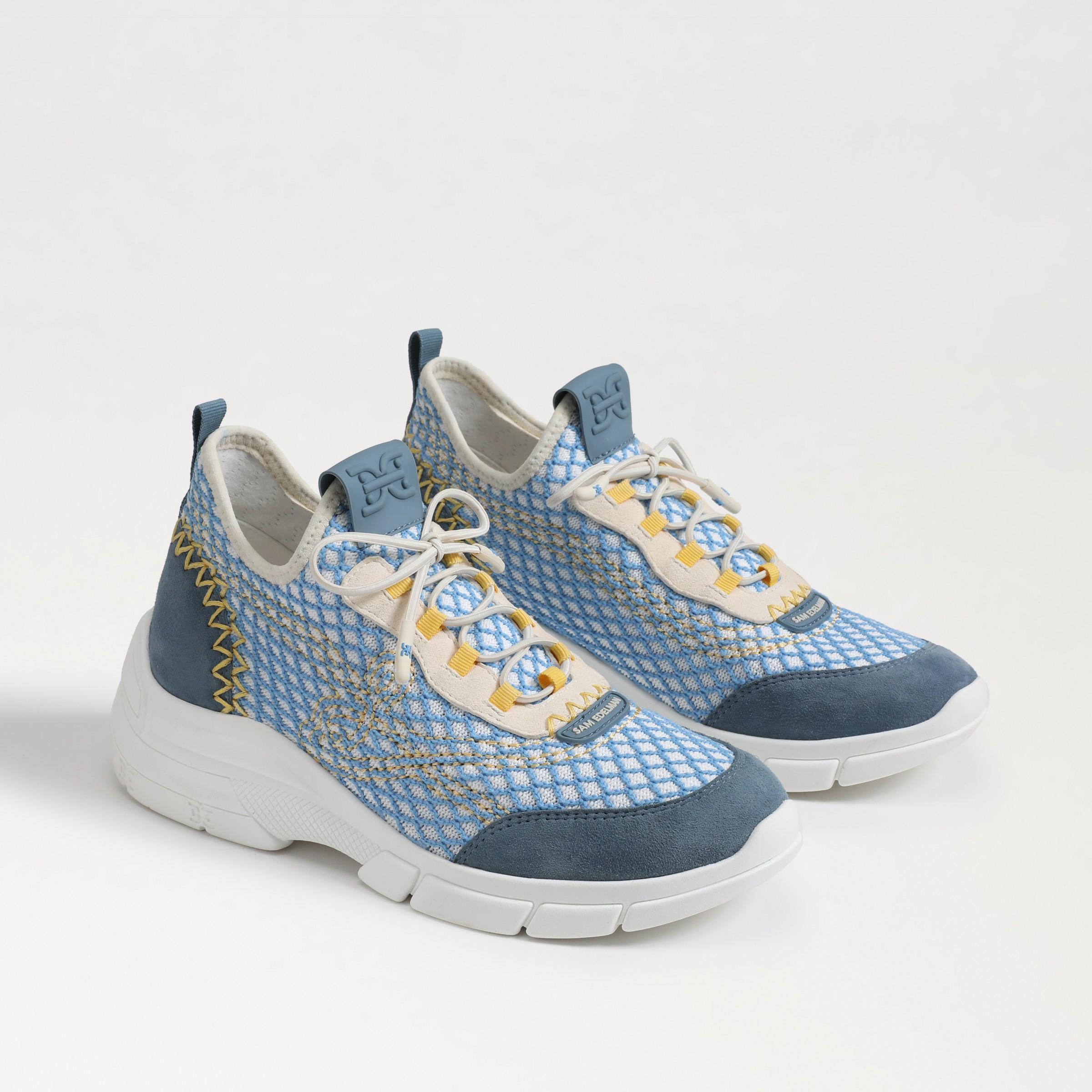 Sam Edelman Chelsie Lace Up Knit Sneaker Summer Sky/Blue Mist Knit Product Image