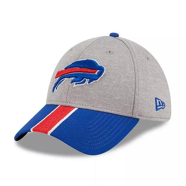 Mens New Era Heather Gray/Royal Buffalo Bills Striped 39THIRTY Flex Hat Product Image