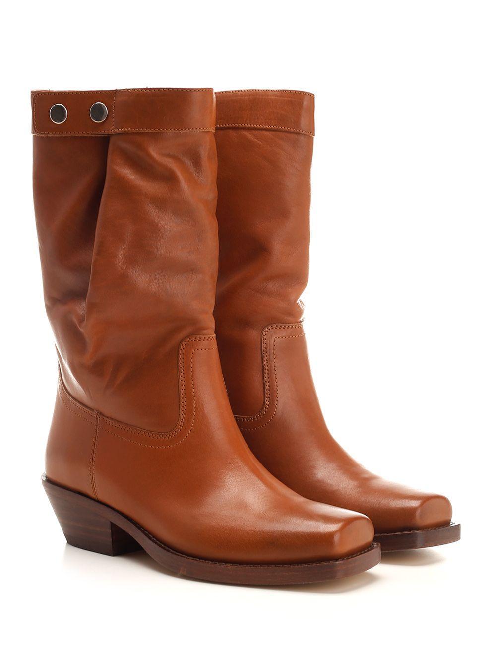 ISABEL MARANT Ademe Leather High Boot In Brown Product Image