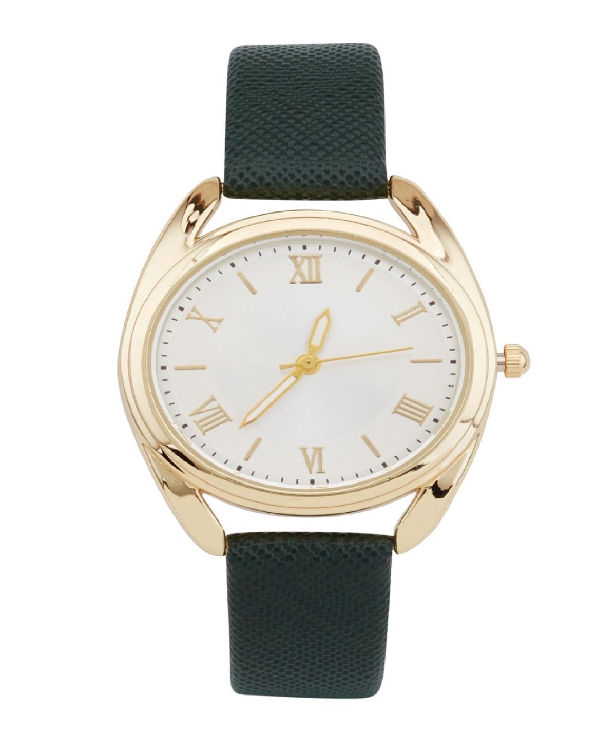 Jessica Carlyle Womens Analog Green Polyurethane Leather Strap Plain Watch 32mm - Silver Product Image