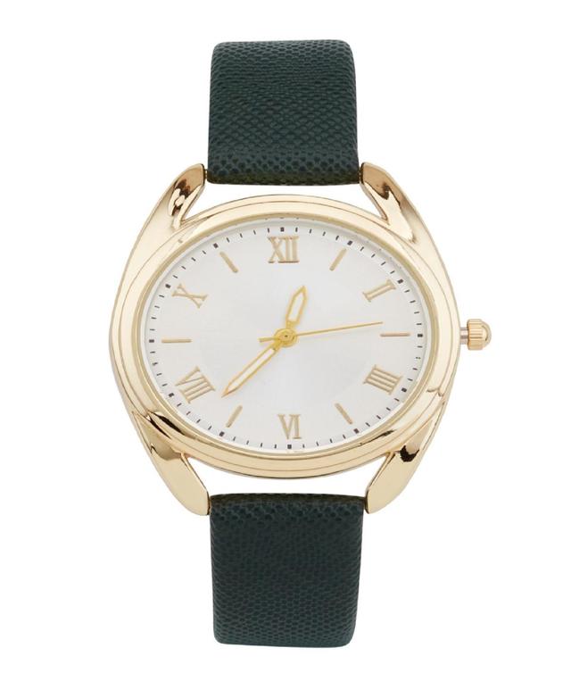 Jessica Carlyle Womens Analog Green Polyurethane Leather Strap Plain Watch 32mm - Silver Product Image