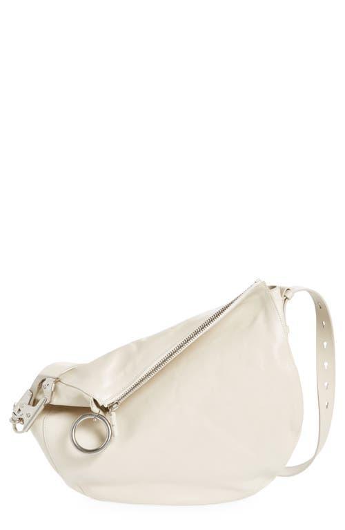 burberry Medium Knight Asymmetric Crinkle Leather Shoulder Bag Product Image