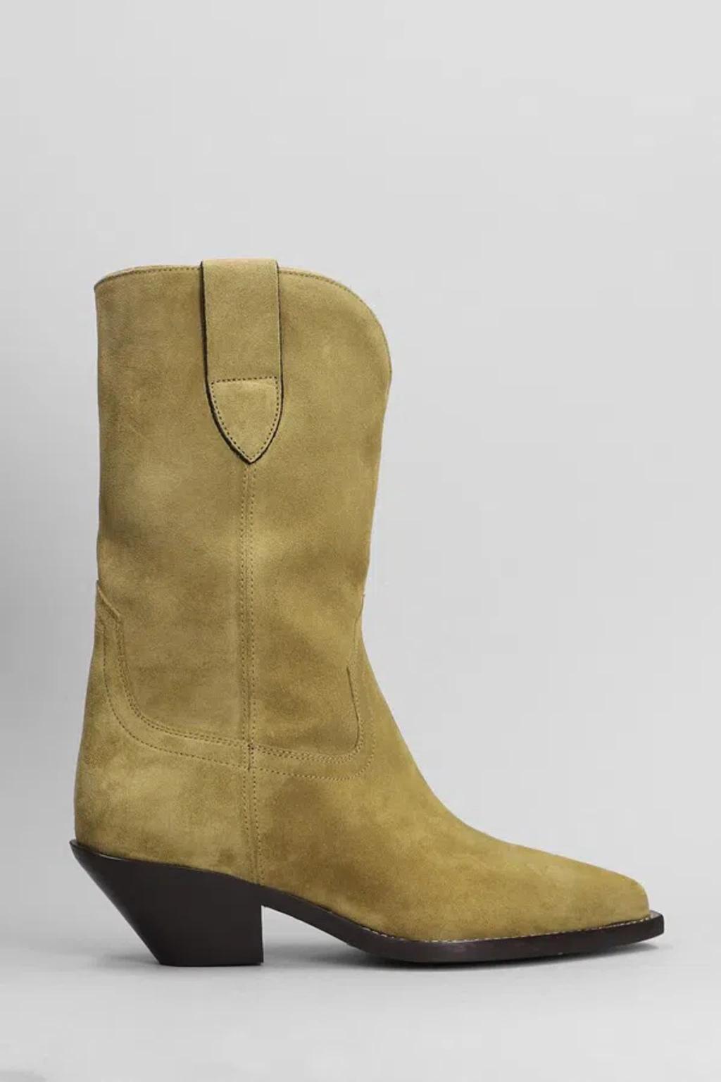 ISABEL MARANT Dahope Texan Ankle Boots In Taupe Suede In Brown product image