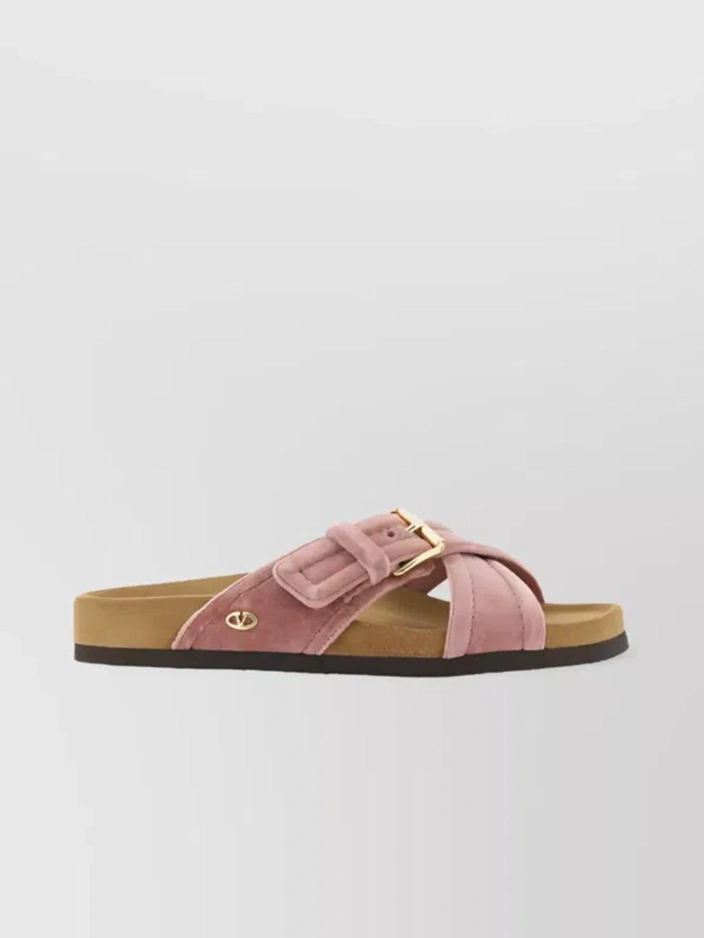 Anywear Leather Slides In Pink Product Image