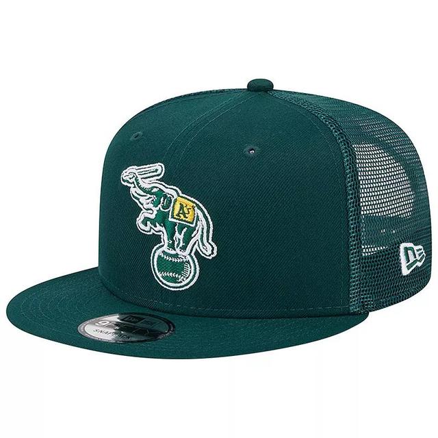 Mens New Era Oakland Athletics Cooperstown Collection Team Color Trucker 9FIFTY Snapback Hat Product Image