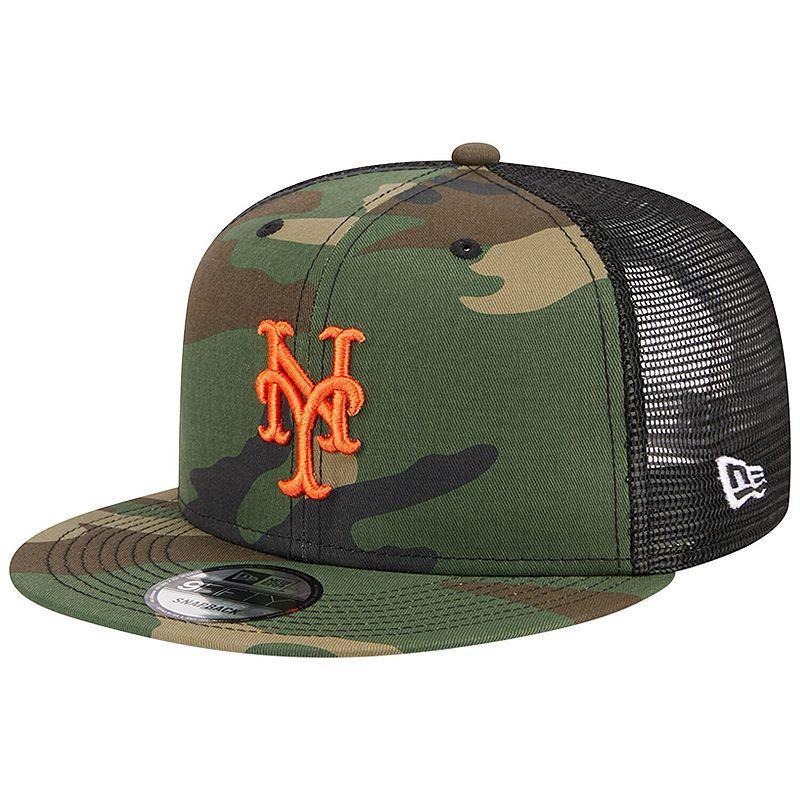 Mens New Era Camo New York Mets Woodland Camo Trucker 9FIFTY Snapback Hat Product Image