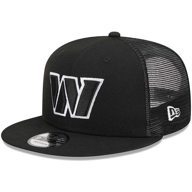 Mens New Era Black Washington Commanders Main Trucker 9FIFTY Snapback Hat Product Image