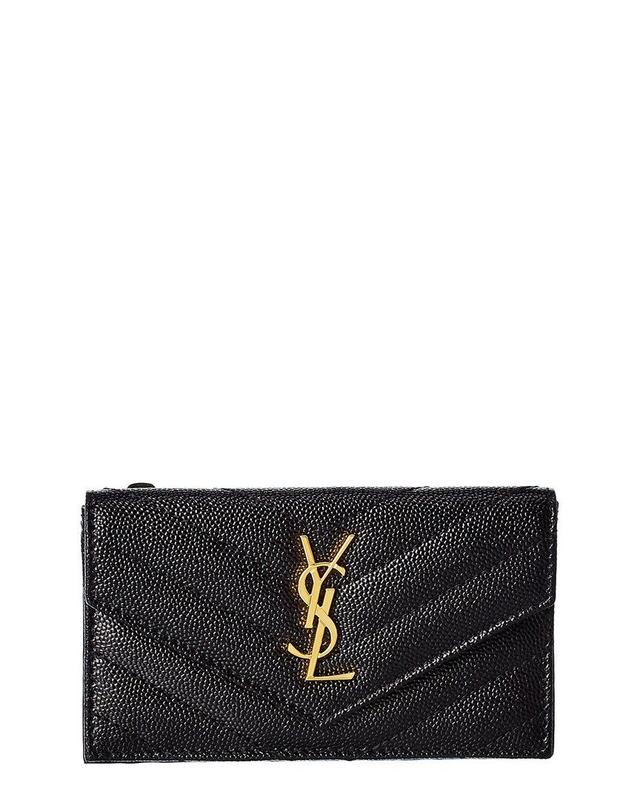 Monogram Leather Card Holder In Black Product Image