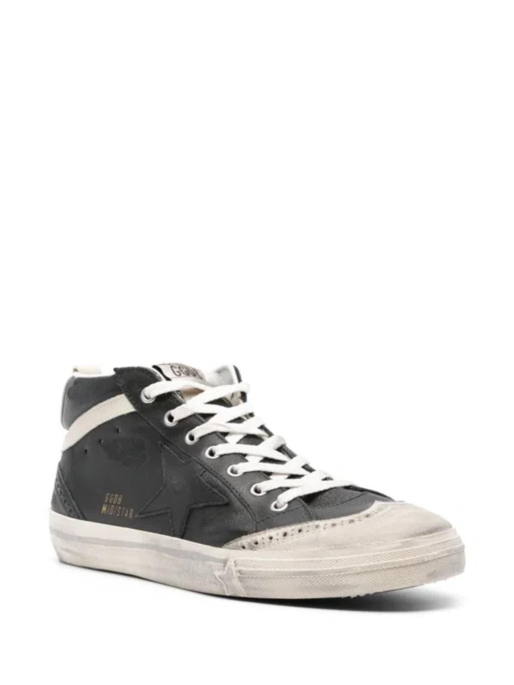 GOLDEN GOOSE Men's Mid Star Sneaker In Black,ice Product Image