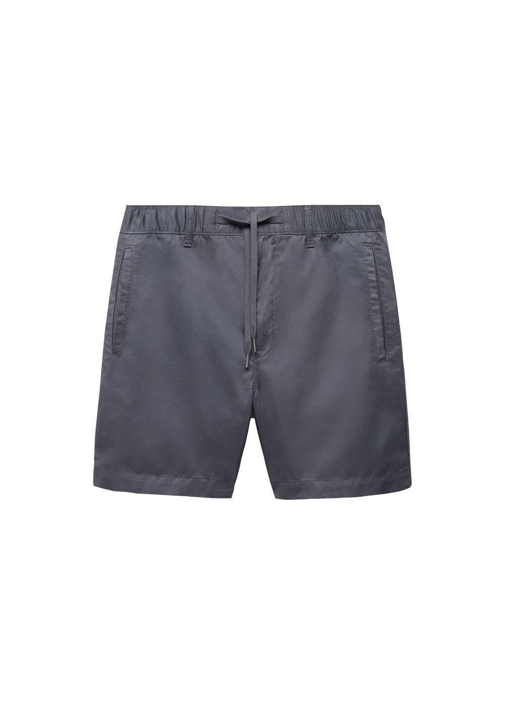 MANGO MAN - 100% cotton drawstring Bermuda shorts indigo blueMen Product Image