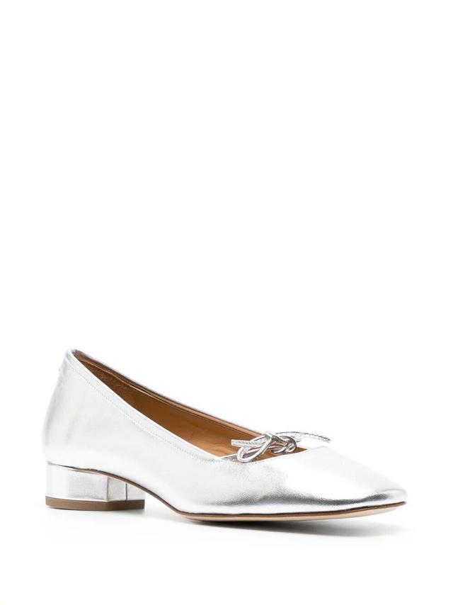 Silver Darya Nappa Ballerina Flats In Metallic Product Image