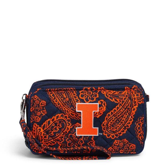 Vera Bradley Collegiate RFID All in One Crossbody Bag Women in Navy/Orange Bandana with Syracuse University Logo Product Image