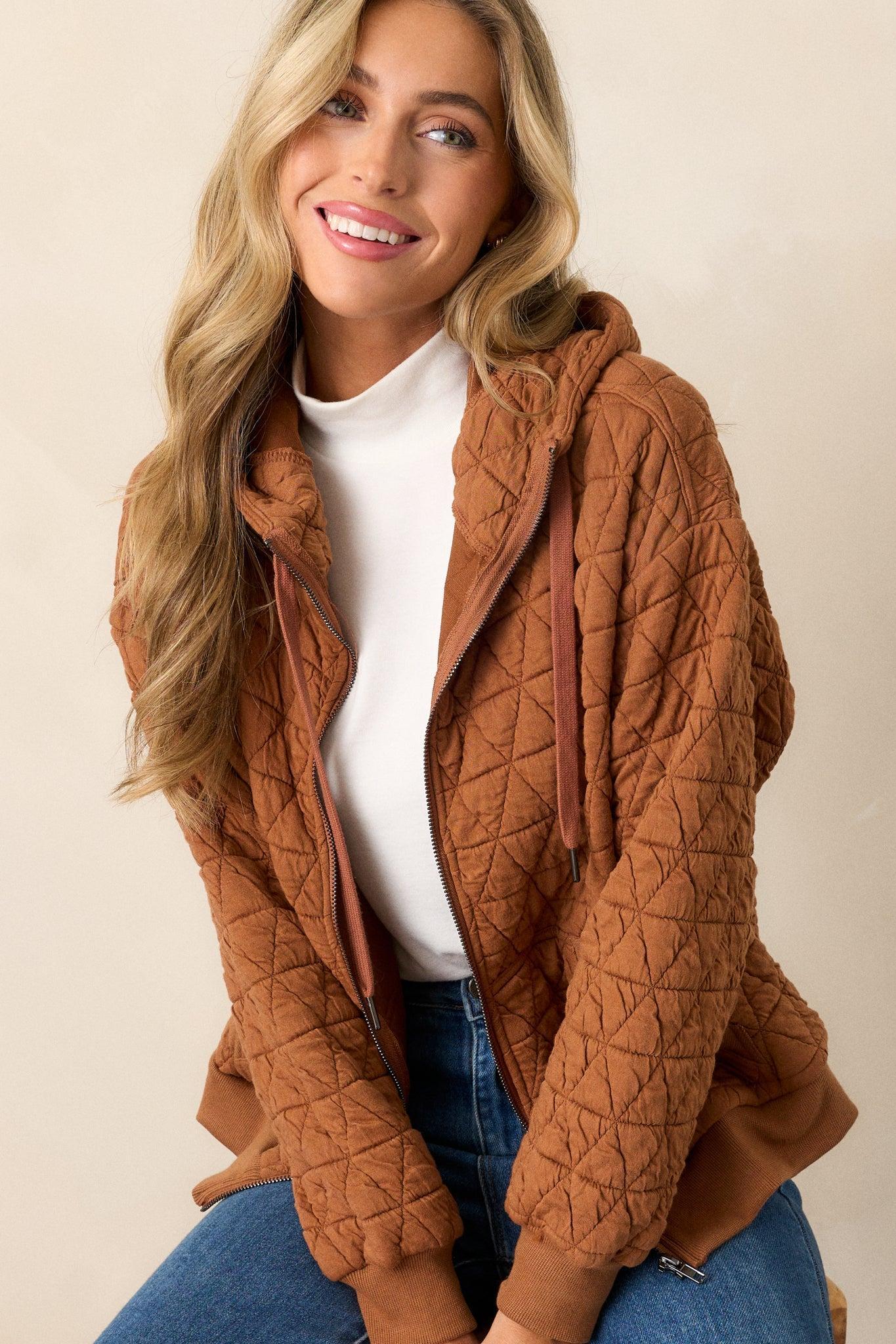 Stormy Skies Copper Quilted Jacket Product Image